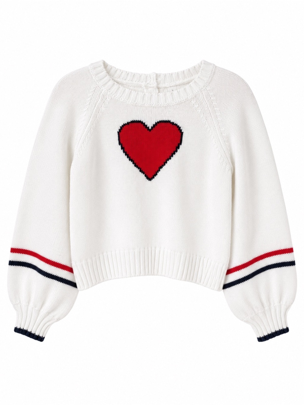 Janie and Jack Kids 100% Cotton Heart Knit Sweater Size 7